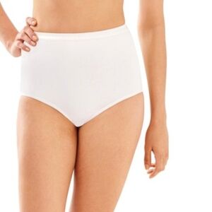 Bali Full-Cut-Fit Stretch Cotton Brief White Women's